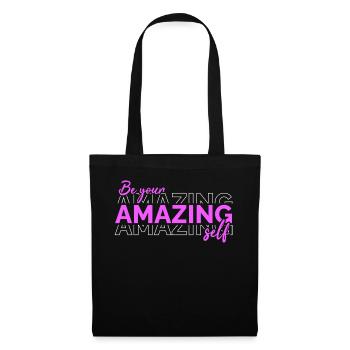 Soyez vous-même ! Confiance en soi, pensée positive, motivation - Sac en tissu - noir - Devant