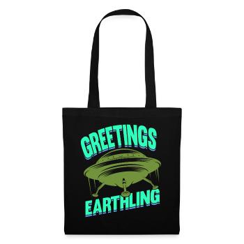 Alien, UFO, UAP, Space, Space Flying Object - Tote Bag - black - Front
