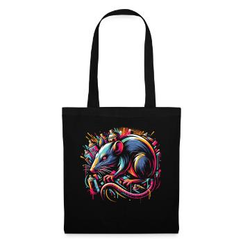 Rat dans la jungle du graffiti : l’art urbain - Sac en tissu - noir - Devant