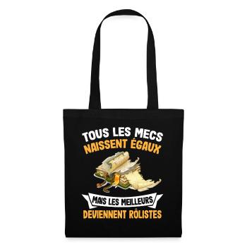 Les Mecs Naissent Rôlistes Homme Jeux de Role JDR - Sac en tissu - noir - Devant