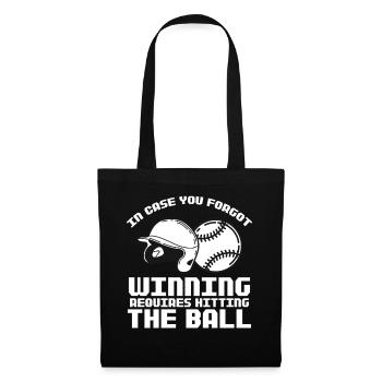 Winning Requires Hitting The Ball Sports Baseball - Stoffbeutel - Schwarz - Vorne
