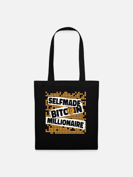 Selfmade Bitcoin Millionaire Blockchain Crypto - Stoffbeutel - Schwarz