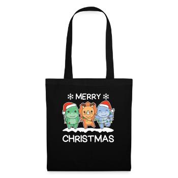 Joyeux Noël Dinosaures Réveillon De Noël Dinos - Sac en tissu - noir - Devant
