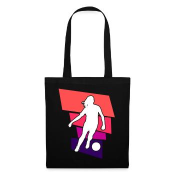 Frauenfußball, Fußball Frauen Soccer Damenfußball - Stoffbeutel - Schwarz - Vorne