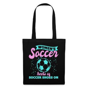 Frauenfußball, Fußball Frauen Soccer Damenfußball - Stoffbeutel - Schwarz - Vorne