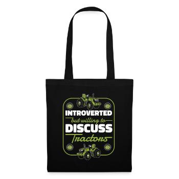 Introverti mais prêt à discuter des tracteurs Bauer - Sac en tissu - noir - Devant