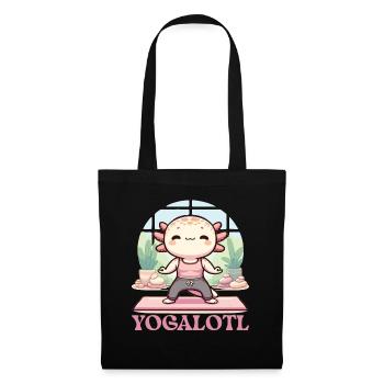 Yogalotl Entspannung Sport Yoga Axolotl - Stoffbeutel - Schwarz - Vorne