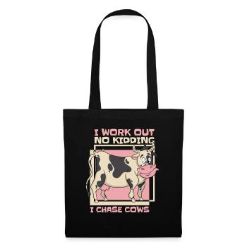 Je m’entraîne sans blague, je chasse les vaches, agriculteur biologique, agriculteur - Sac en tissu - noir - Devant