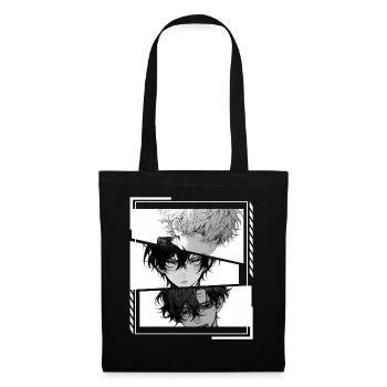 Dark Gothic Anime Guys Grunge Aesthetic Edgy Manga - Stoffbeutel - Schwarz - Vorne