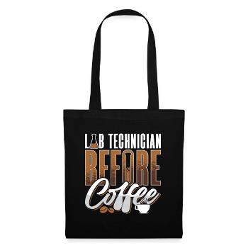 Technicien de laboratoire avant le café Amateur de café médical - Sac en tissu - noir - Devant