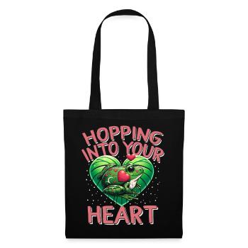 Chemise de la Saint-Valentin, sauter dans votre cœur - Sac en tissu - noir - Devant