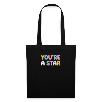 Soyez vous-même ! Confiance en soi, pensée positive, motivation - Sac en tissu - noir - Devant