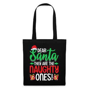Cher Père Noël, ils sont les vilains drôles - Sac en tissu - noir - Devant