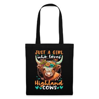 Juste une fille qui aime les vaches - Sac en tissu - noir - Devant