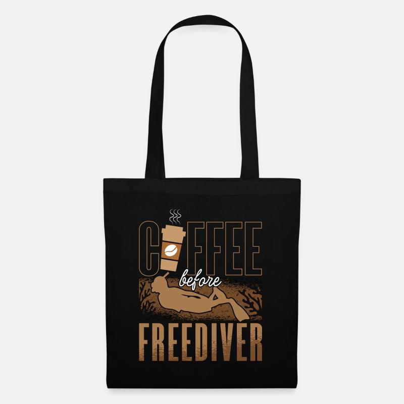Freediving Coffee Before Apnea Diver Coffee Lover - Stoffbeutel - Schwarz