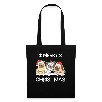 Joyeux Noël Carlin Chiens de la veille de Noël - Sac en tissu - noir - Devant