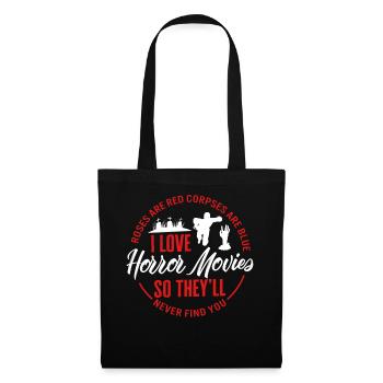 Chemise d’Halloween, j’aime les films d’horreur cimetière - Sac en tissu - noir - Devant