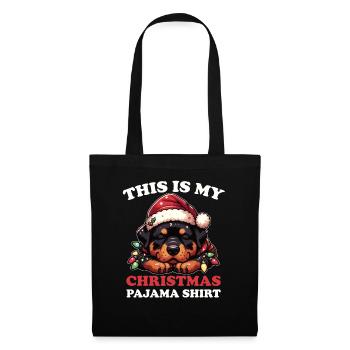 Pyjama de Noël Rottweiler Chiens - Sac en tissu - noir - Devant