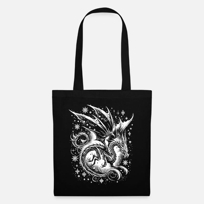 Gothic Eisdrache Mystik - Stoffbeutel - Schwarz