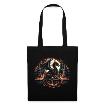 Dragon - Ailes de feu gothiques - Sac en tissu - noir - Devant