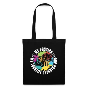 Cariste Ma passion Mon magasinier - Sac en tissu - noir - Devant