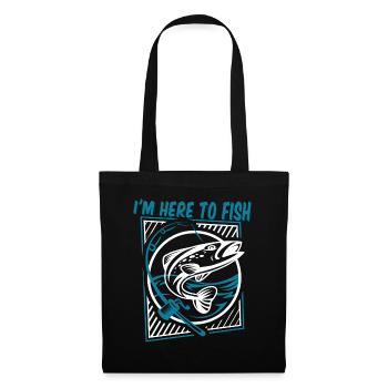 Je suis ici pour pêcher, pêcheur au fil, pêcheur en haute mer, pêcheur à la ligne - Sac en tissu - noir - Devant