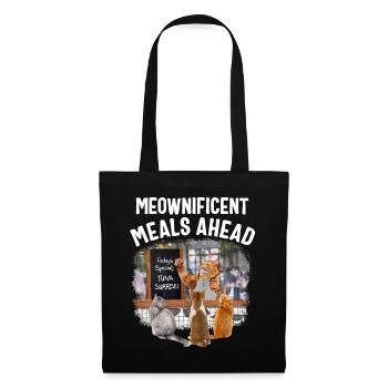 Chemise de dame de déjeuner, Meownificent repas à venir - Sac en tissu - noir - Devant