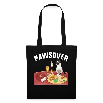 Chemise de Pourim, chat Pawsover curieusement assis à - Sac en tissu - noir - Devant
