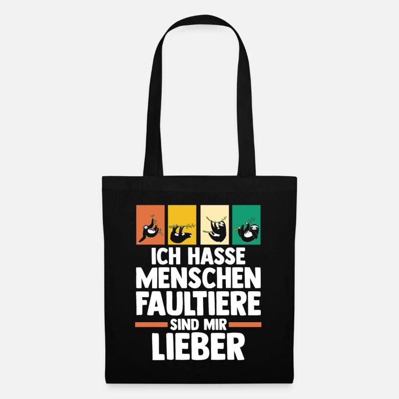 Faultier - Stoffbeutel - Schwarz