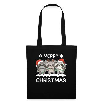 Merry Christmas Raccoon Christmas Eve Raccoons - Tote Bag - black - Front