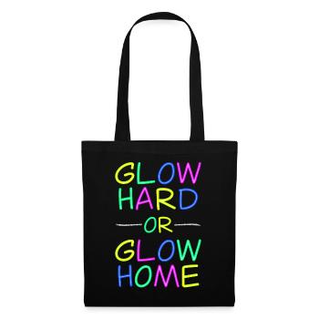 Devise de Neon Life - Vivre radieusement - Sac en tissu - noir - Devant