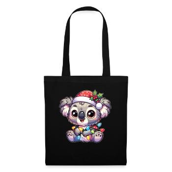 Santa Hat Christmas Fairy Lights Koala - Tote Bag - black - Front