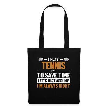 Tennis Let's Assume I'm Right Racket - Tote Bag - black - Front