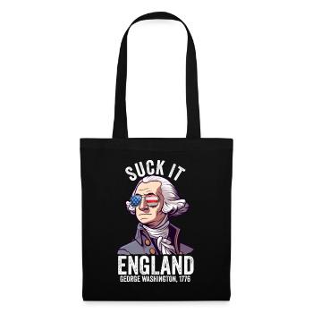 Suck It England Lustig 4. Juli George - Stoffbeutel - Schwarz - Vorne