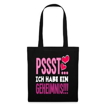 Geheimnis Ich werde große Schwester Schwanger - Stoffbeutel - Schwarz - Vorne