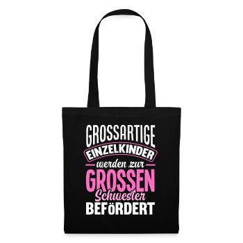 Ich Werde Große Schwester Geburt Nachwuchs Tochter - Stoffbeutel - Schwarz - Vorne