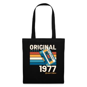 46e anniversaire Cassette décembre Vintage 1977 - Sac en tissu - noir - Devant