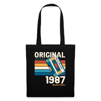 36e anniversaire Cassette décembre Vintage 1987 - Sac en tissu - noir - Devant