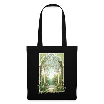 Tarot Card Botanical Garden Cottagecore Aesthetic - Stoffbeutel - Schwarz - Vorne