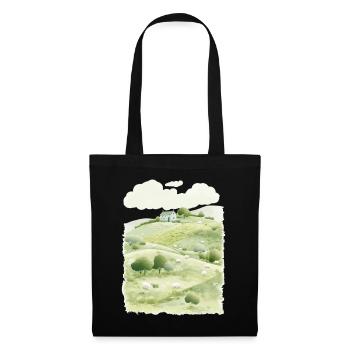 Countryside Cottagecore Aesthetic Dreamy Pasture N - Stoffbeutel - Schwarz - Vorne