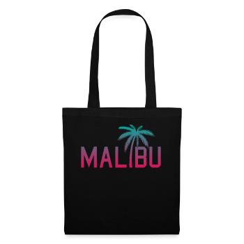 Neon Malibu Palme Retro Style - Stoffbeutel - Schwarz - Vorne