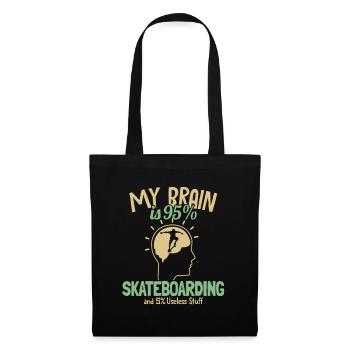 My Brain is 95% Skateboarding Skaterboy Skatepark - Stoffbeutel - Schwarz - Vorne