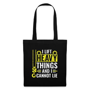I lift Heavy Things and i cannot lie - Lustiges - Stoffbeutel - Schwarz - Vorne