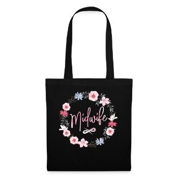 Nurse Midwife Birth Worker Flower - Tote Bag - black - Front