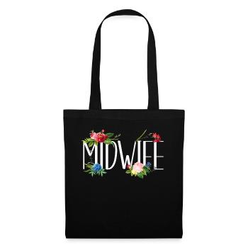 Nurse Midwife Birth Worker Flower - Tote Bag - black - Front