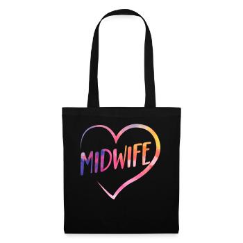 Infirmière Sage-femme Accoucheuse Coeur - Sac en tissu - noir - Devant
