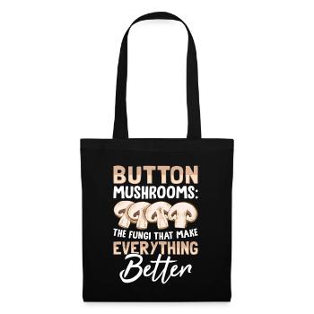 Mushrooms- Pilze Geschenke - Stoffbeutel - Schwarz - Vorne