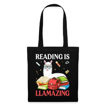Reading is Llamazing- Llama gifts -Llama Tshirt - Tote Bag - black - Front