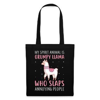 My Spirit Animal is Grumpy Llama- Llama Gifts - Tote Bag - black - Front