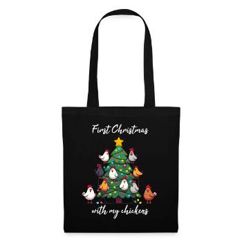 Christmas with Chickens Chicken Owner Chicken Coop - Tote Bag - black - Front